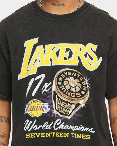 Lakers Vintage Bling Ring T-shirt- Mens Black