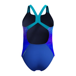 Speedo Junior Girls Print Placement Powerback One Piece