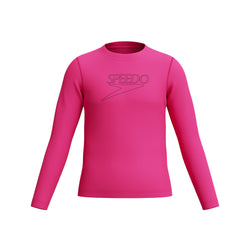 Speedo Girls Long Sleeve Classic Logo Rashguard Top