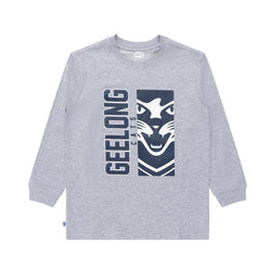 AFL Youth Mascot Long Sleeve Tee Geelong Cats