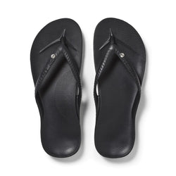 Archies Arch Support Thongs With Crystal Black