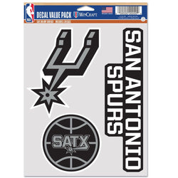 WinCraft Multi-Use Sticker 3 Decal Fan Pack San Antonio Spurs