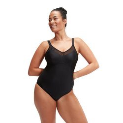 Speedo Womens Shaping Mesh Detail One Piece Swimsuit