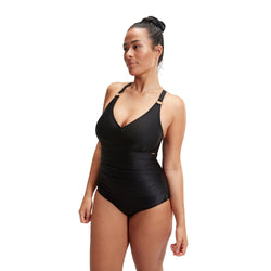 Speedo Womens Shaping V neck One Piece Swimsuit