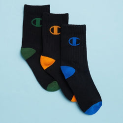 Champion C Logo Crew Kids 3 Pack Socks