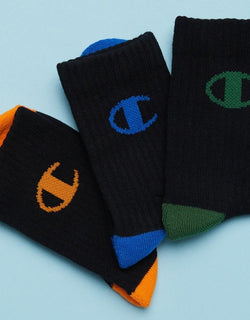 Champion C Logo Crew Kids 3 Pack Socks