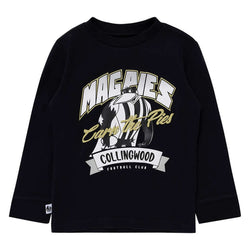AFL Kids Supporter Long Sleeve Tee Collingwood Magpies