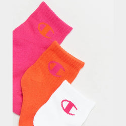 Champion C Logo Quarter Crew Kids 3 Pack Socks