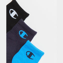 Champion C Logo Quarter Crew Kids 3 Pack Socks
