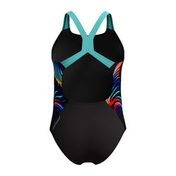 Speedo Girls Digi Print Placement Powerback Swimsuit