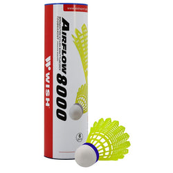 Wish Airflow 8000 Shuttlecock Yellow Nylon 6 Pack