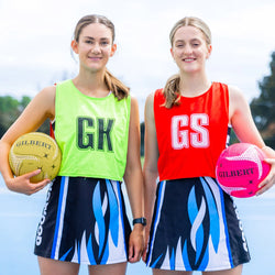 Gilbert Set Reversible Netball Bibs - Lime/Red