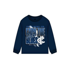 AFL Kids Carn Graphic Supporter Long Sleeve Tee Carlton Blues