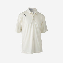 Kookaburra Pro Active Short Sleeve Cricket Shirt Cream Junior