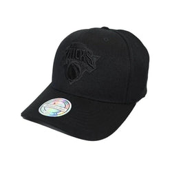 Mitchell & Ness NBA Black on Black 5 Panel Snapback Cap New York Knicks