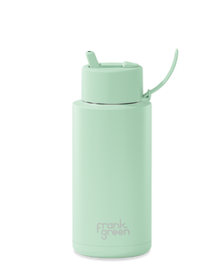 Frank Green 34oz Stainless Steel Ceramic Reusable Bottle Mint Gelato with Flip Straw Lid