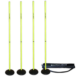Alpha Gear 4 pack Agility Pole and Base Kit With Bag