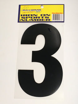 Iron on Sports Number 20cm 3 Black