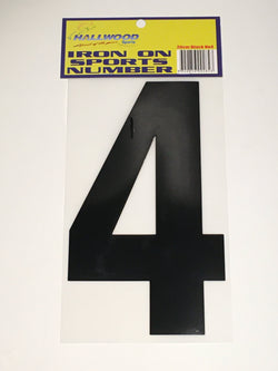 Iron on Sports Number 20cm 4 Black