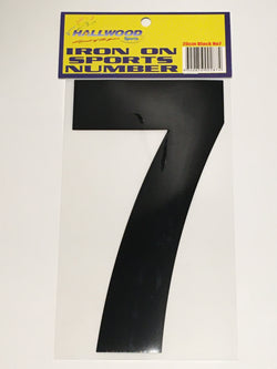 Iron on Sports Number 20cm 7 Black