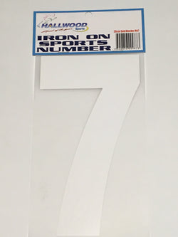 Iron on Sports Number 20cm 7 White