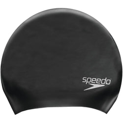 Speedo Long Hair Silicone Swim Cap Black