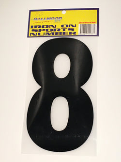 Iron on Sports Number 20cm 8 Black