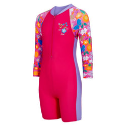 Zoggs Girls Long Sleeve Sizzle Print All-In-One