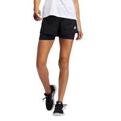 Adidas Womens Pacer 3 Stripe Woven 2in1 Shorts