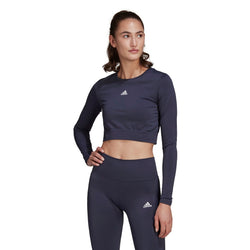 Adidas Womens Aeroknit Seamless Fitted Crop tee