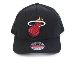 Mitchell & Ness Black & White Logo Redline Miami Heat Cap