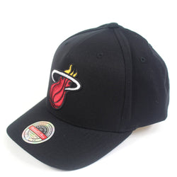 Mitchell & Ness Black & White Logo Redline Miami Heat Cap