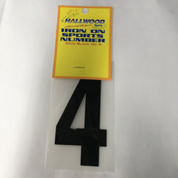 Iron on Sports Number 10cm 4 Black