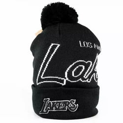 Mitchell & Ness NBA Script Burst BW Beanie LA Lakers