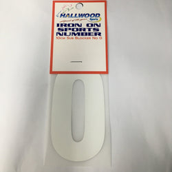 Iron on Sports Number 10cm 0 White