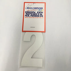 Iron on Sports Number 10cm 2 White