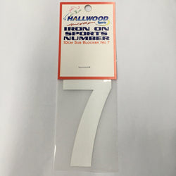 Iron on Sports Number 10cm 7 White